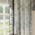 Blackout Shading Cotton Linen Printed Window Curtain Sheer